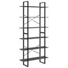 vidaXL Висок шкаф, сив, 100x30x210 см, борово дърво масив