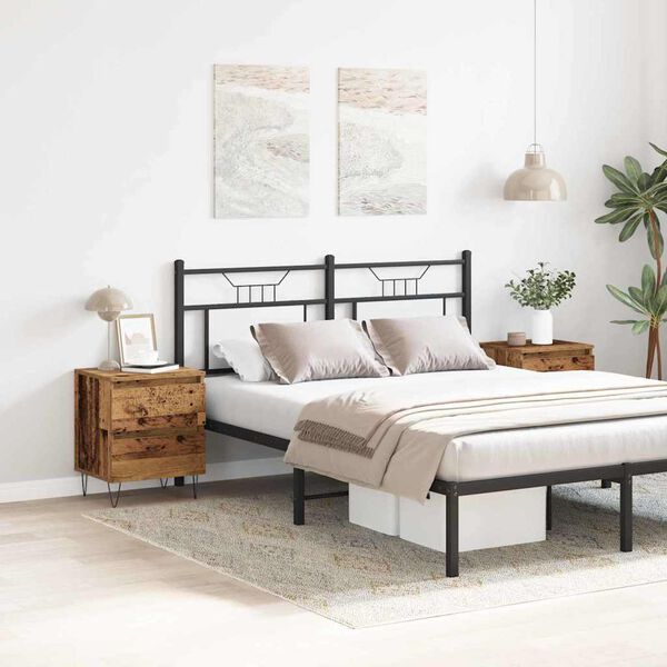 vidaXL Нощен шкаф 2 pcs Старо дърво 40 x 35 x 50 см Инженерно дърво