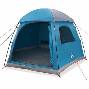 vidaXL Семейна палатка Igloo за 6 души, синя, водоустойчива
