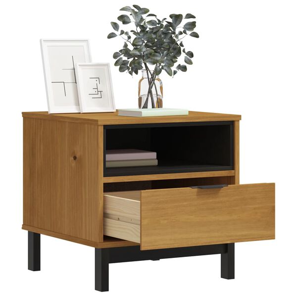 vidaXL Помощна маса "FLAM" 50x50x50 см борово дърво масив