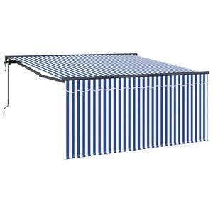 vidaXL Прибираща се тента Синьо и бяло 300 x 250 cm