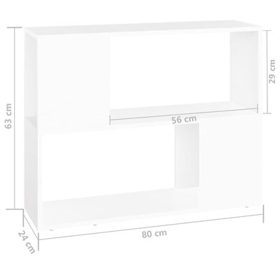 vidaXL ТВ шкаф, бял, 80x24x63 см, ПДЧ