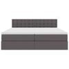 vidaXL Легло с място за съхранение и LED Сив 180 x 200 cm Изкуствена