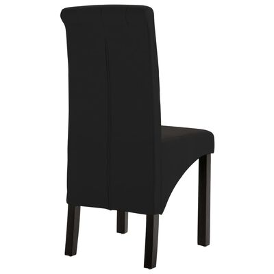 vidaXL Трапезни столове, 2 бр, черни, плат