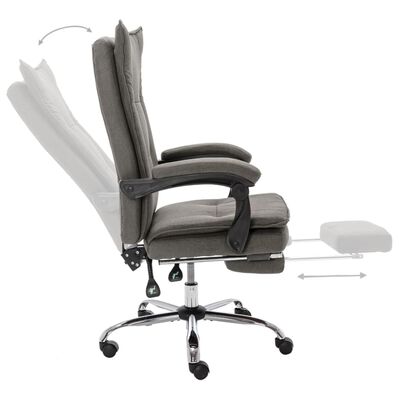 vidaXL Офис стол, сив, текстил
