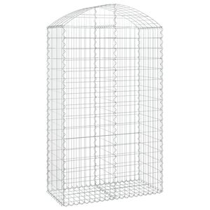 vidaXL Дъговидна габионна кошница 100x50x160/180 см поцинковано желязо