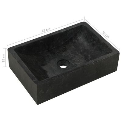 vidaXL Шкаф за баня от тиково дърво масив с черни мивки от мрамор