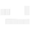 vidaXL Комплект за стена на телевизор 4 pcs Бяло Инженерно дърво