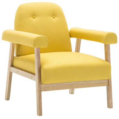 vidaXL Комплект диван и кресло за трима, 2 части, текстил, жълт