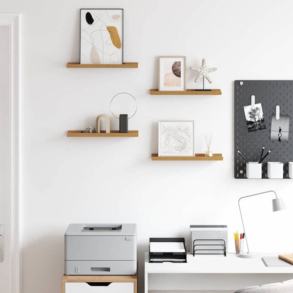 vidaXL Стенен рафт с рафт 4 pcs Бежово 40 x 9 x 3 cm Инженерно дърво