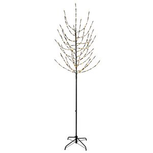 vidaXL LED Коледна Елха Черно 47 x 210 см Стомана 180 LED светодиода
