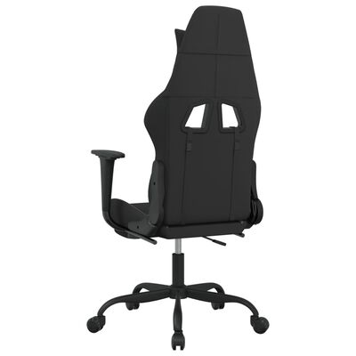 vidaXL Гейминг стол с опора за крака, черно и cветлосив, плат