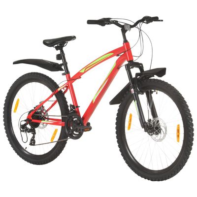 vidaXL Планински велосипед, 21 скорости, 26 цола, 36 см, червен