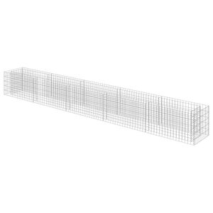 vidaXL Габион повдигната леха, поцинкована стомана, 450x50x50 cм