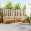vidaXL Комплект секционен диван с възглавница 8 pcs Натурален и Бежов