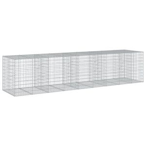 vidaXL Габионна кошница с покритие, 450x100x100 см, поцинковано желязо