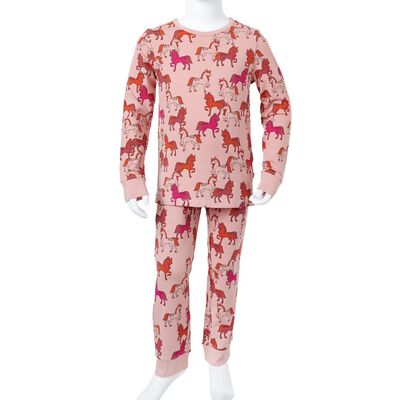 Детска пижама с дълъг ръкав, светлорозова, 92