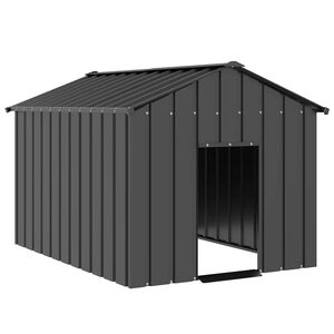 vidaXL Къща за кучета с покрив 113x153x101 cm Поцинкована стомана