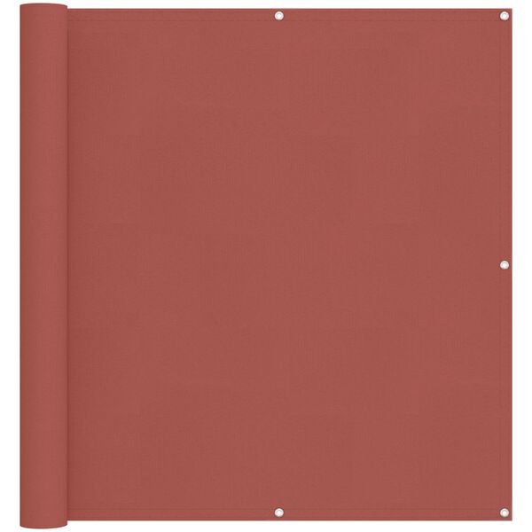 vidaXL Балконен екран Теракота 110 x 700 см Оксфордска тъкан