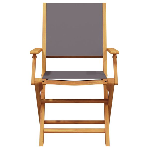 vidaXL Градински трапезен комплект, 5 части, антрацит, плат и масив