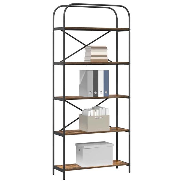 vidaXL Рафт за книги Димян дъб 80 x 30 x 183 см Инженерно дърво