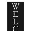 vidaXL Поставка за чадъри "Добре дошли", стомана, черна