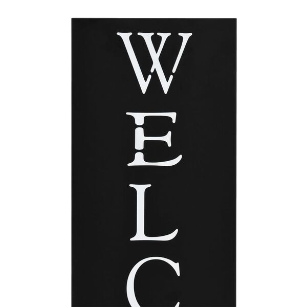 vidaXL Поставка за чадъри "Добре дошли", стомана, черна