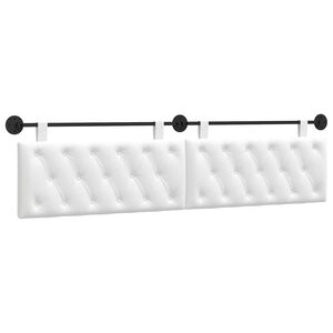 vidaXL Табла за легло висяща Бяло Текстил