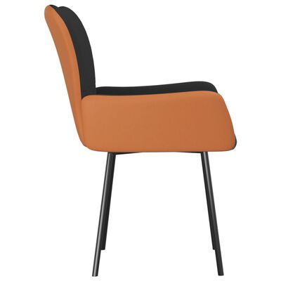 vidaXL Трапезни столове, 2 бр, черни, текстил и изкуствена кожа