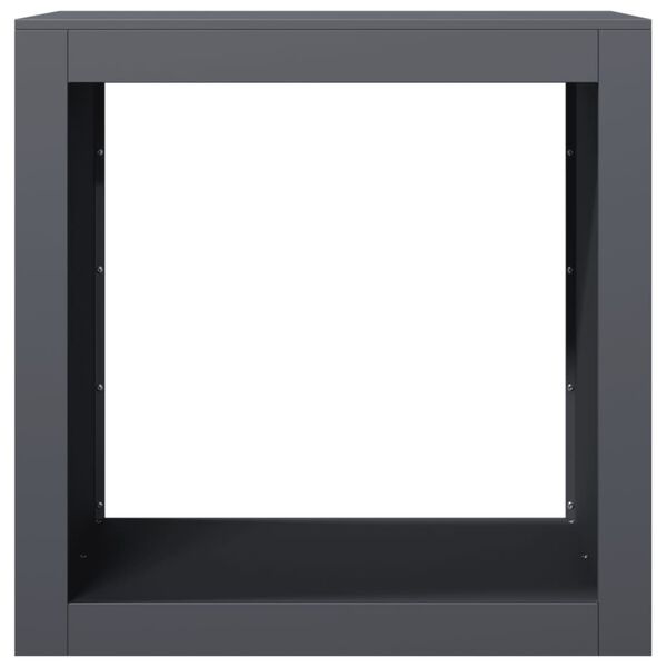 vidaXL Стойка за дърва за огрев, антрацит, 60x40x60 см, стомана