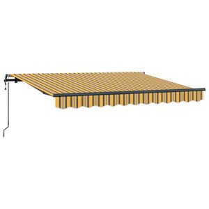 vidaXL Прибираща се тента Жълт и Сив 250 x 200 cm текстил