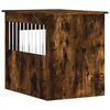 vidaXL Клетка за куче мебел, опушен дъб, 55x75x65 см, инженерно дърво