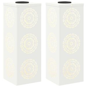 vidaXL Соларна LED светлина за пътека 2 бр. Топло бяло 18 x 18 x 50 см