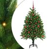 vidaXL Коледно дърво с 150 LED светодиода с поставка Зелен 120 cm ПЕ