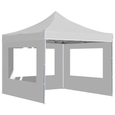 vidaXL Професионална сгъваема парти шатра + стени алуминий 3х3 м бяла