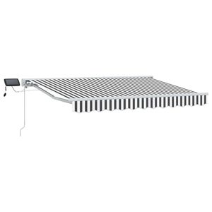 vidaXL Ръчна рамка за сенник с LEDs Антрацит и бяло 2,5 x 2 m