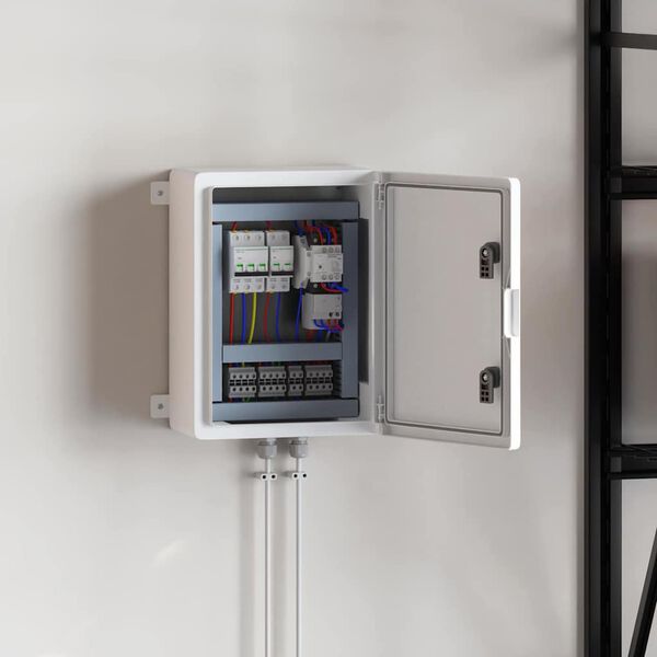 vidaXL Контролен шкаф Сив 30 x 19.5 x 40 см ABS пластмаса