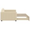 vidaXL Канапе с изтеглящо разтегателно легло кремаво 90x200 см плат