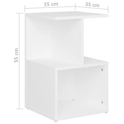 vidaXL Нощни шкафчета, 2 бр, бели, 35x35x55 см, ПДЧ