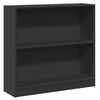 vidaXL Етажерка за книги, черна, 80x24x75 см, инженерно дърво