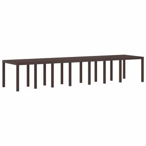 vidaXL Градинска маса Кафяво 400 x 100 x 73 см полиратан
