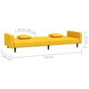 vidaXL 2-местно разтегателно канапе с две възглавници, жълто, кадифе