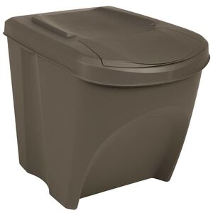 vidaXL Стифиращи кошчета за боклук, 3 бр, сиви, 75 л, полипропилен