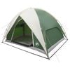 vidaXL Палатка за къмпинг с дъждобран, водоустойчива Зелено 4-местна