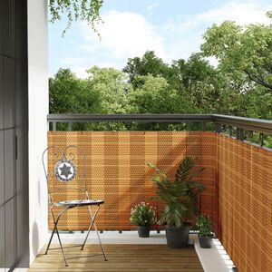vidaXL Балконски параван, светлокафяв, 300x80 см, полиратан