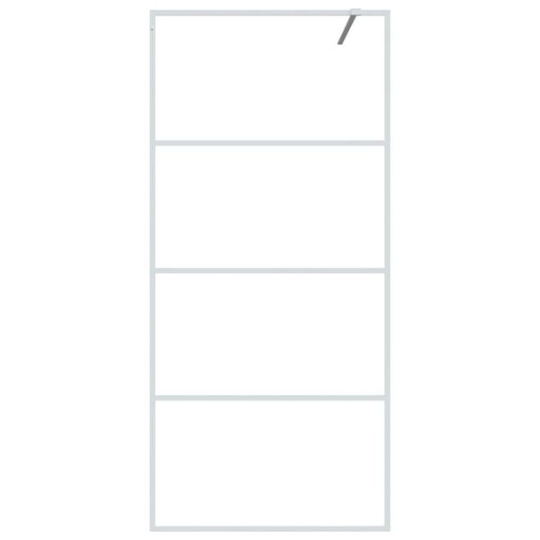 vidaXL Параван за баня, бял, 90x195 см, прозрачно ESG стъкло