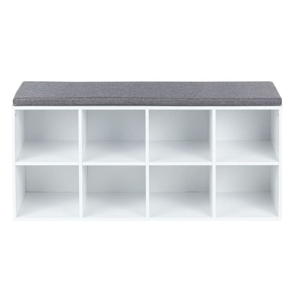 HI Етажерка за обувки с възглавница 103,5x29x48 см бяла