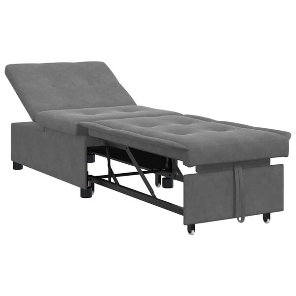 vidaXL Разтегателен диван с матрак Тъмен сив 194 x 67 x 82 см