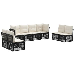 vidaXL Градински Софа Комплект 8 pcs Черно полиратан