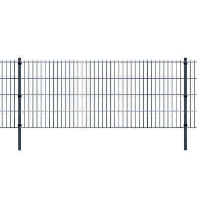 vidaXL Стълбове за ограда 10 бр сиви 150 см поцинкована стомана